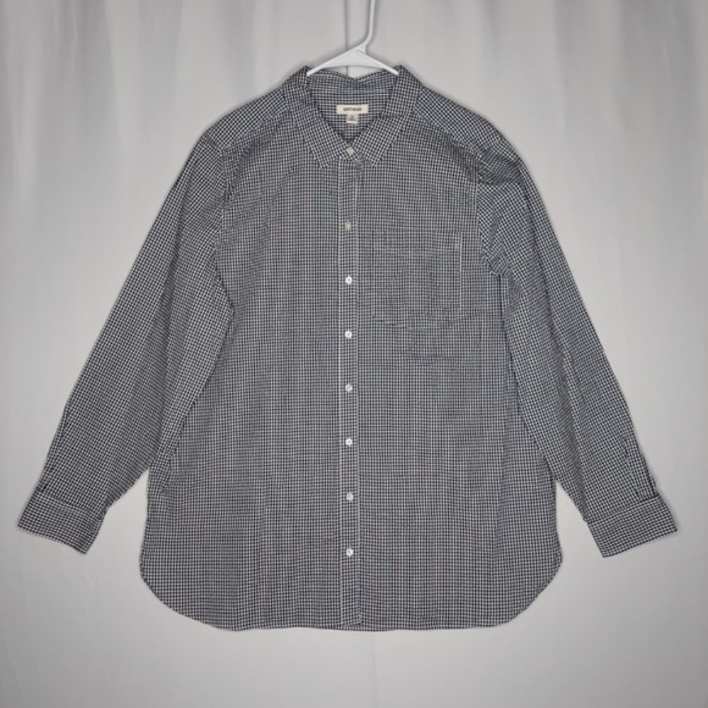 Good Threads Men Black Gingham Plaid Button Shirt XL Western Country‎ Preppy